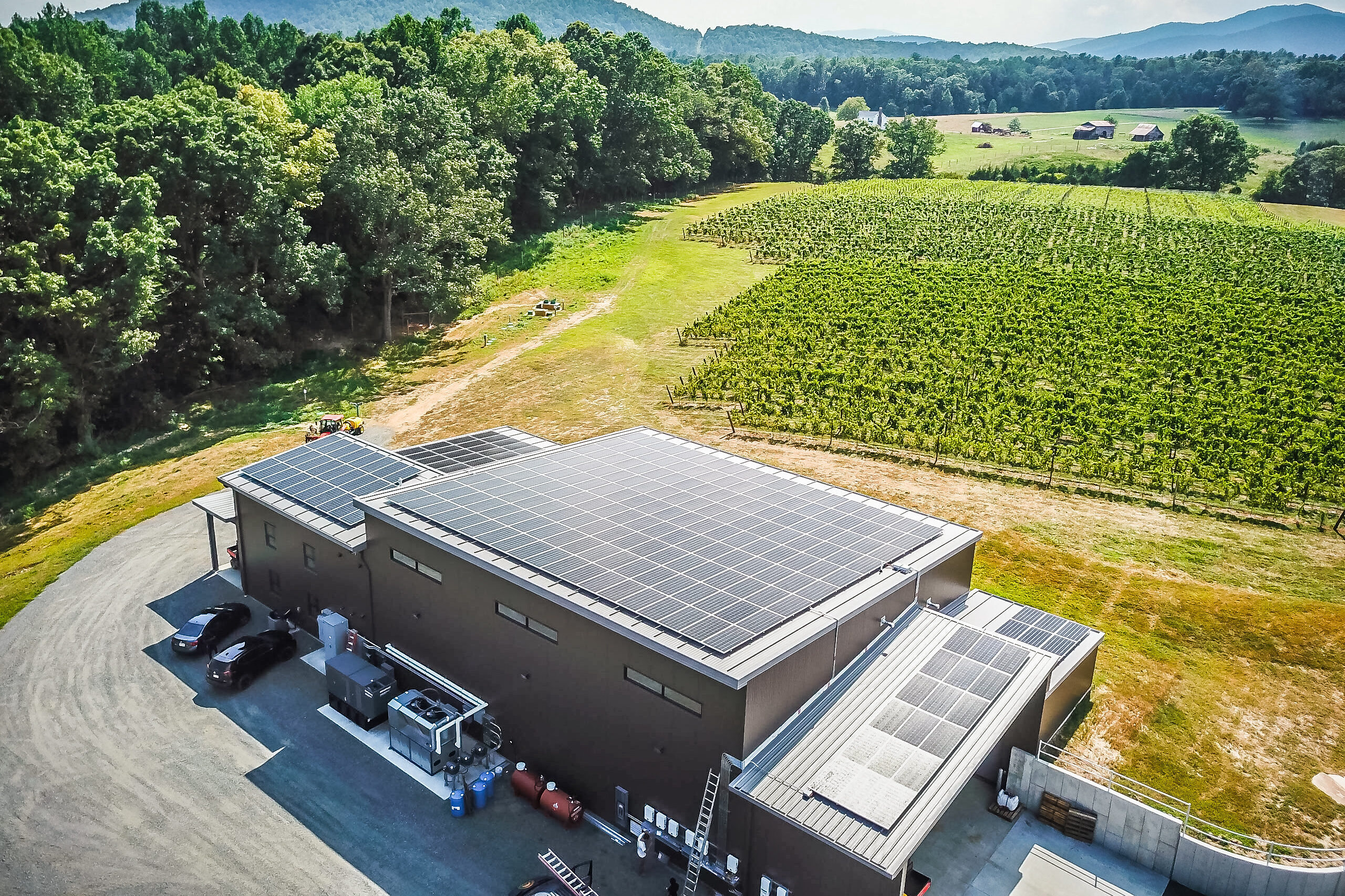 Rooftop Solar at Hark Vineyards in Earlysville, VA.