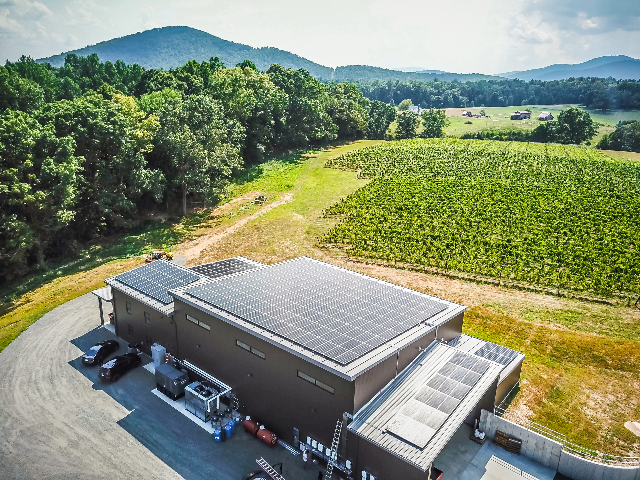Rooftop Solar at Hark Vineyards in Earlysville, VA.