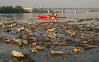 plastic waste in water