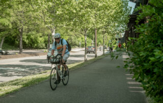 Bicyclist on the Capital Trail. Photo by Angela Hollowell.